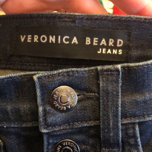 Veronica Beard 10” Carolyn Baby Boot Jeans in Midnight w/Red Tuxedo Stripe. 25. - Picture 9 of 12